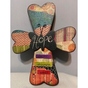Enesco Floral Where the Heart Is Butterfly Hope Wall Cross Prayer Strength Peace